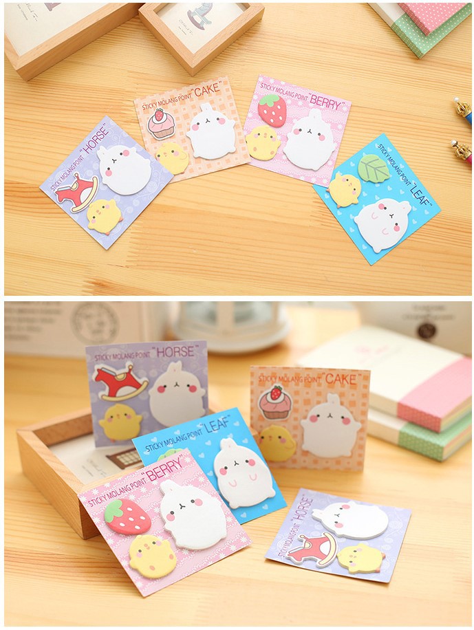 Molang Rabbit Post-it Memo Pad - Yellow  Kawaii school supplies, Cute  school supplies, Cute school stationary