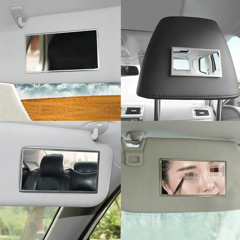 Car Makeup Mirror Car Stainless Steel Portable Auto Sun-Shading Visor HD Mirrors  Car Interior Mirror Universal Car-styling