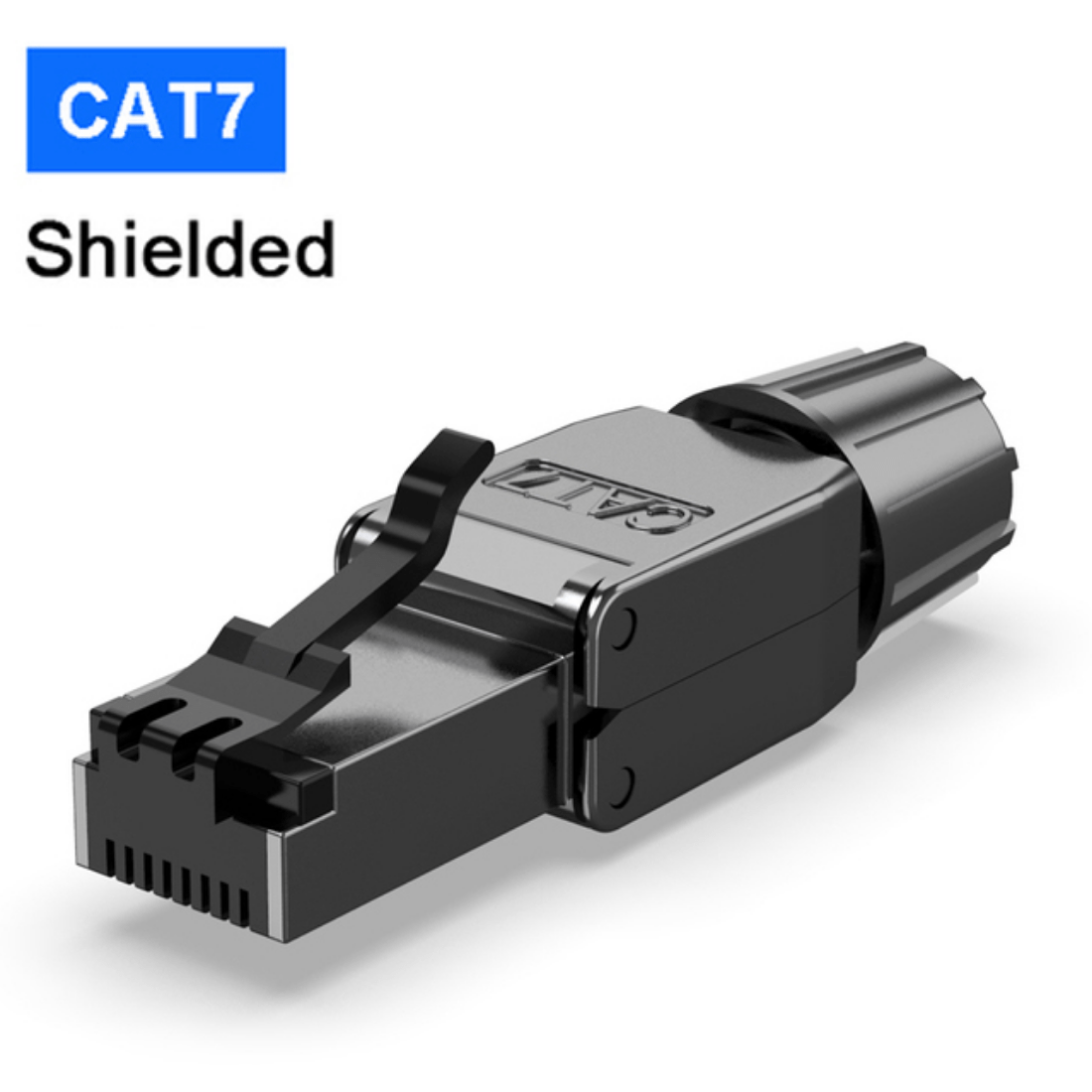 Tool-Free Shielded Crystal Head Ftp RJ45 Cat 7/Cat6A/Cat8 Termination Plug  Cat7 Connector Cat6A Connectors Modular 22-26AWG