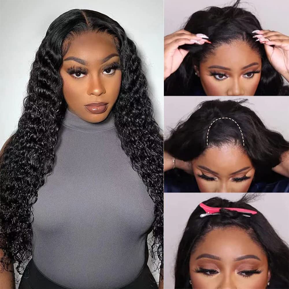 U Part Deep Wave Human Hair Wigs Women Brazilian Deep Wave - Temu Germany