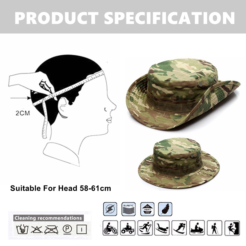 Multicam Boonie Hat Military Camouflage Bucket Hat For - Temu