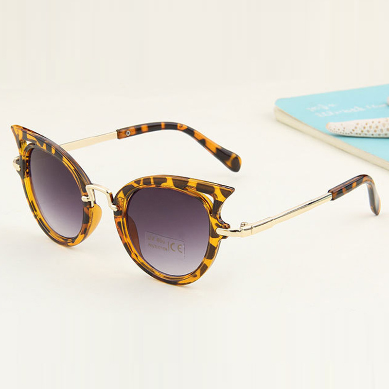 Adorable Trendy Cool Cat Ear Design Round Frame Sunglasses - Temu