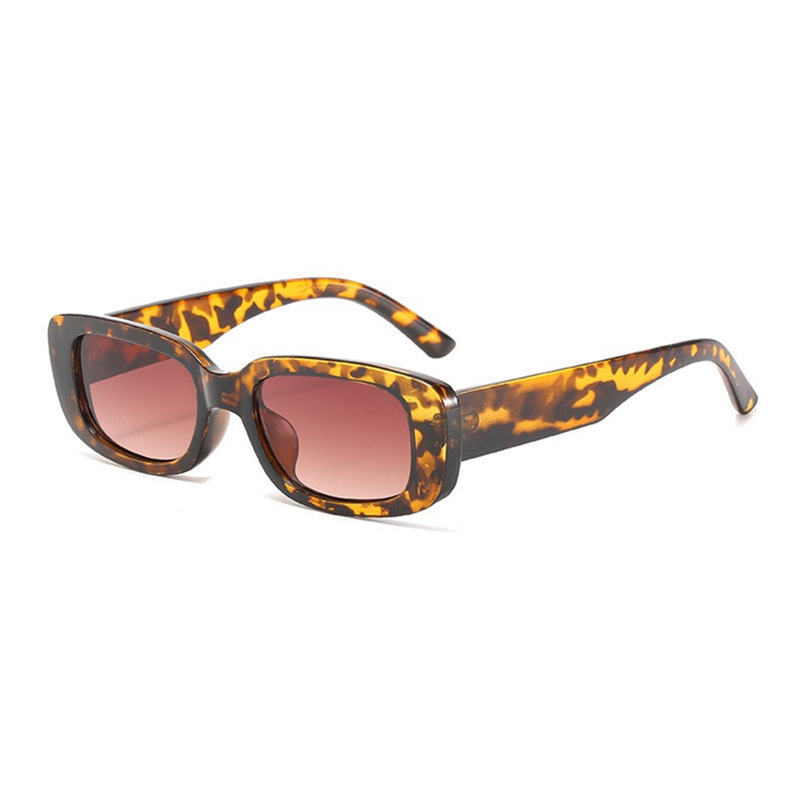 1pc Leopard Print Square Glasses For Women, Decorative Plastic