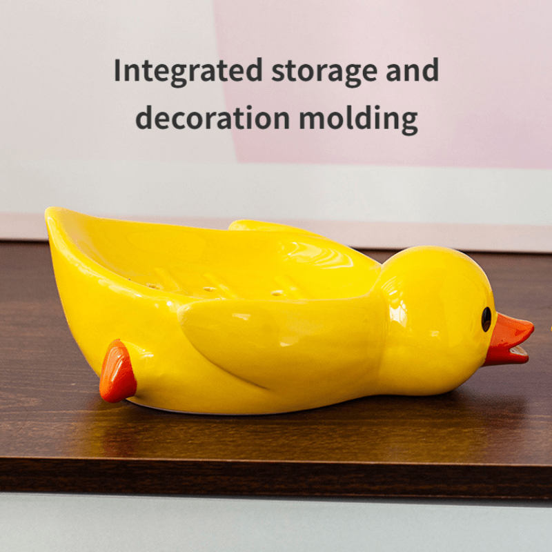 1pc Duck Shaped Soap Box With Drain For Home, Creative Soap Holder For Bathroom  Sink, Soap Dish Drainage Shelf