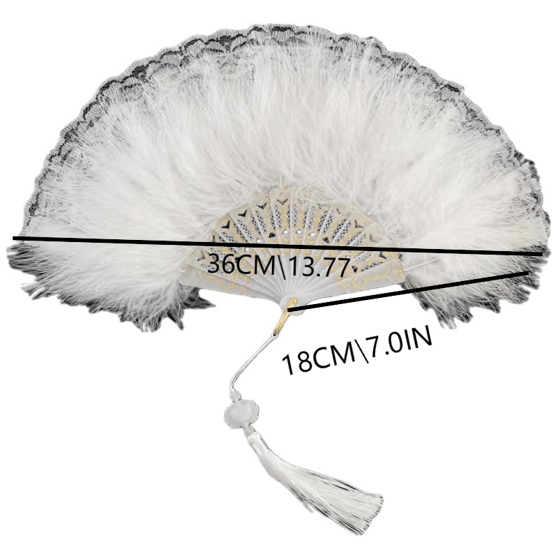  1 unids de plumas blancas ventilador de mano Flapper accesorios  de disfraz de plumas rugientes plegables de mano para fiesta de baile  ventilador de plumas de ganso - Rosa : Hogar