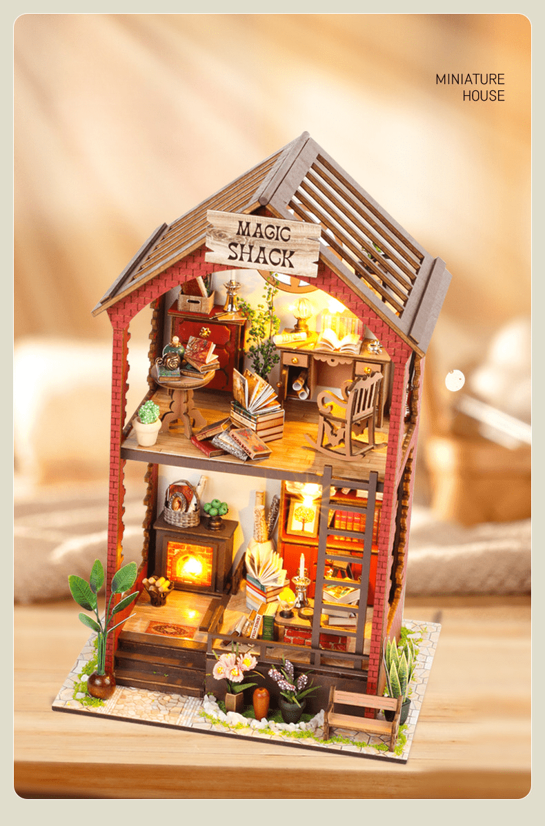 Robotime Book Nook Kit DIY Miniature House with LED Light Booknook  Bookshelf Insert Decor Wooden Bookend Craft Hobby Diorama Kit Unique  Gifts,Garden