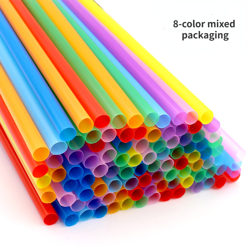 Paquete de 100 pajitas de plástico desechables 6mm/10mm pajitas de colores  para decoración de fiestas (longitud 10.24 pulgadas) para restaurantes/cafe