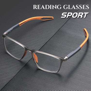 TR90 Sports Reading Glasses, Ultra-light Reading Glasses For Men, Optical Glasses For Hyperopia With Diopter To +4.0