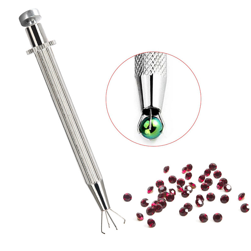 3 Pieces Piercing Ball Grabber Tool Diamond Claw Tweezers For