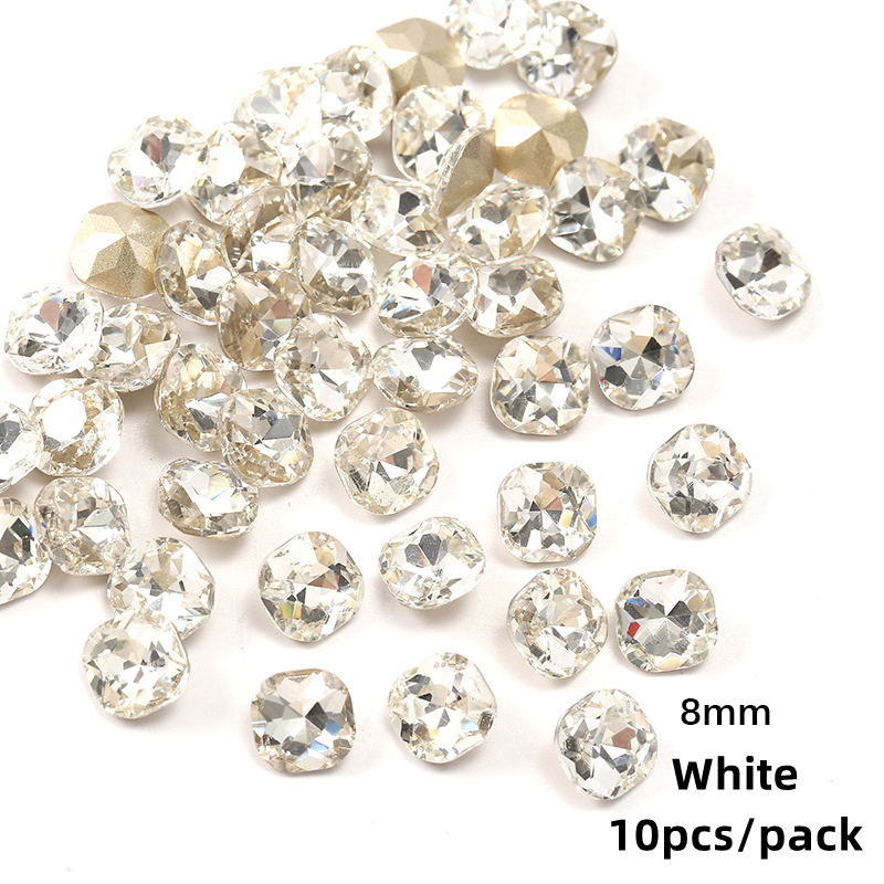 Crystal Clear Rhinestone Point Back Glass Stones Decorative Beads Crystals  10Pcs