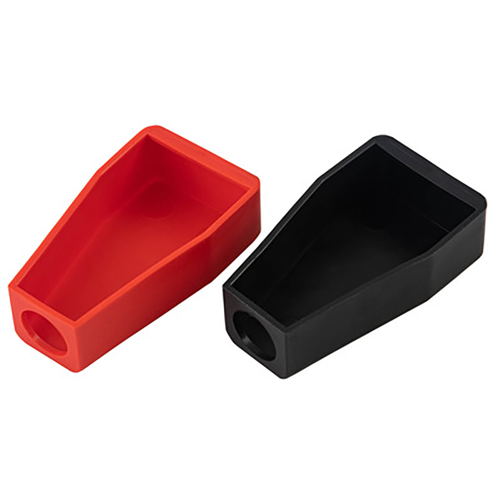 Couvercle de borne de batterie de voiture en caoutchouc carré noir et  rouge, capuchon de protection isolant, connecteurs de fil, 2 pièces -  AliExpress