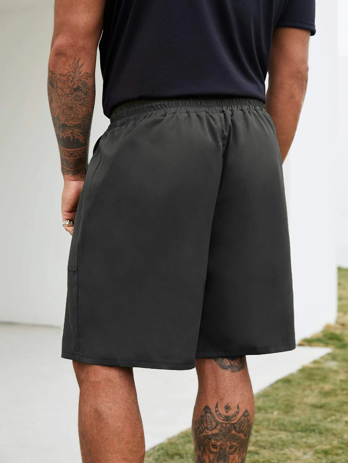 Plus Size Mens Drawstring Sports Cargo Shorts Temu