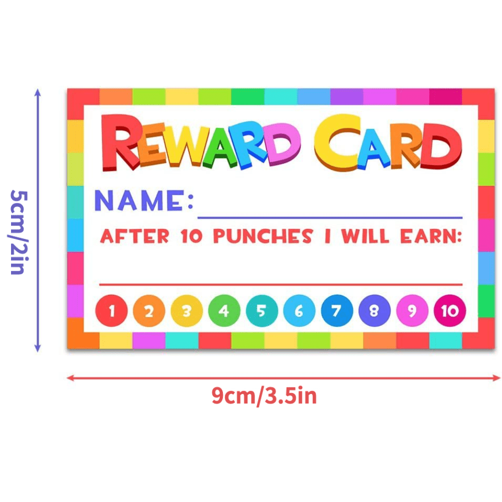 100 PCS Punch Cards, Incentive Reward Card Student Awards Loyalty