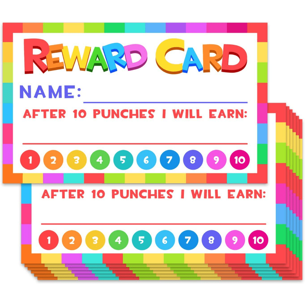Punch Cards With Hole Punch My Reward Cards For Classroom - Temu