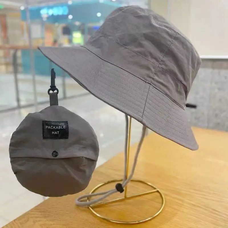 Army Green Fashionable Waterproof Hat, Men's Outdoor Mountaineering Packable Summer Sunscreen Sunshade Foldable Fishing Hat for Men and Bucket Hat