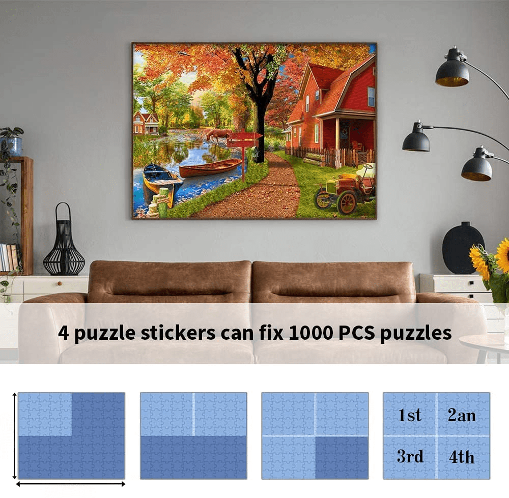Puzzle Glue Sheets for 6 X 1000 Puzzles, 36 Puzzle Saver Sheets Peel &  Stick, Puzzle Saver No Stress & No Mess, Clear Puzzle Sticker Sheets  Preserve