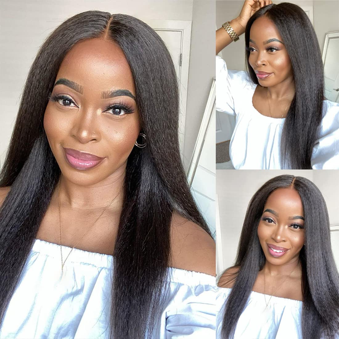 Brazilian Remy Human Hair U Part Wig Glueless Clip in Full Temu