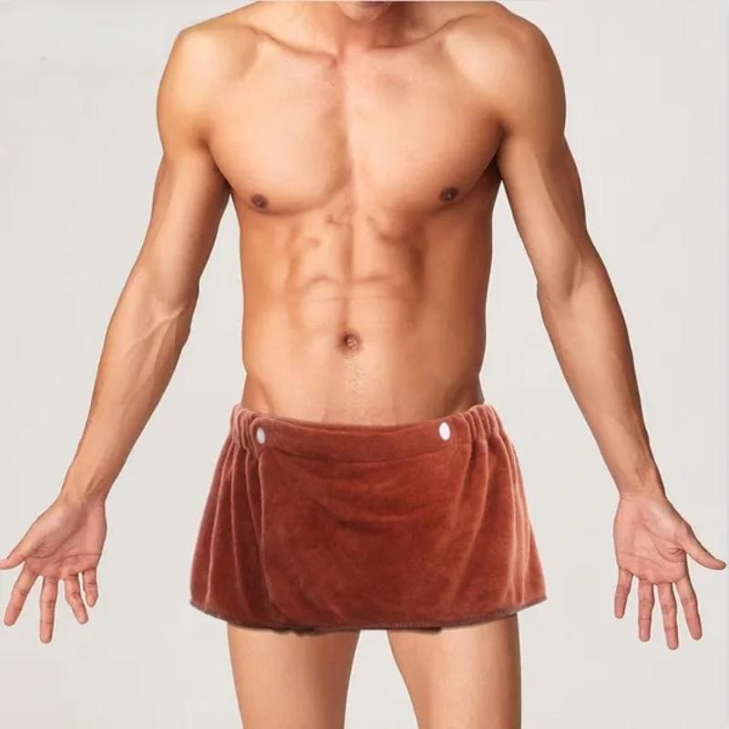 Men's Soft Wearable Bath Towel Solid Short Pants