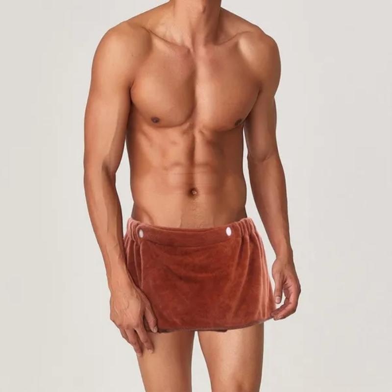 Men's Soft Wearable Bath Towel Solid Short Pants