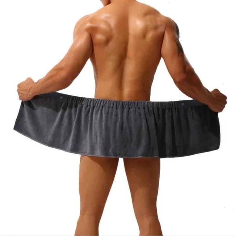 Men's Soft Wearable Bath Towel Solid Short Pants