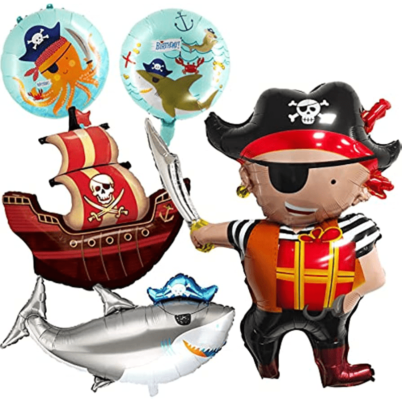 5pcs Pirate Ship Balloon Pirate Birthday Decoration Sea Animal