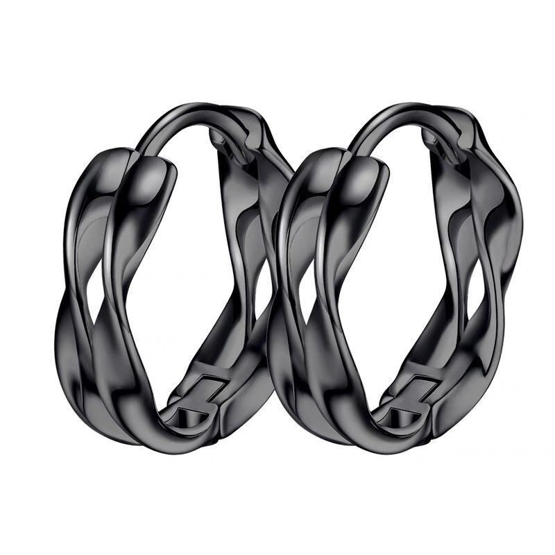 Men's Wave Stud Earrings Hip Hop Style