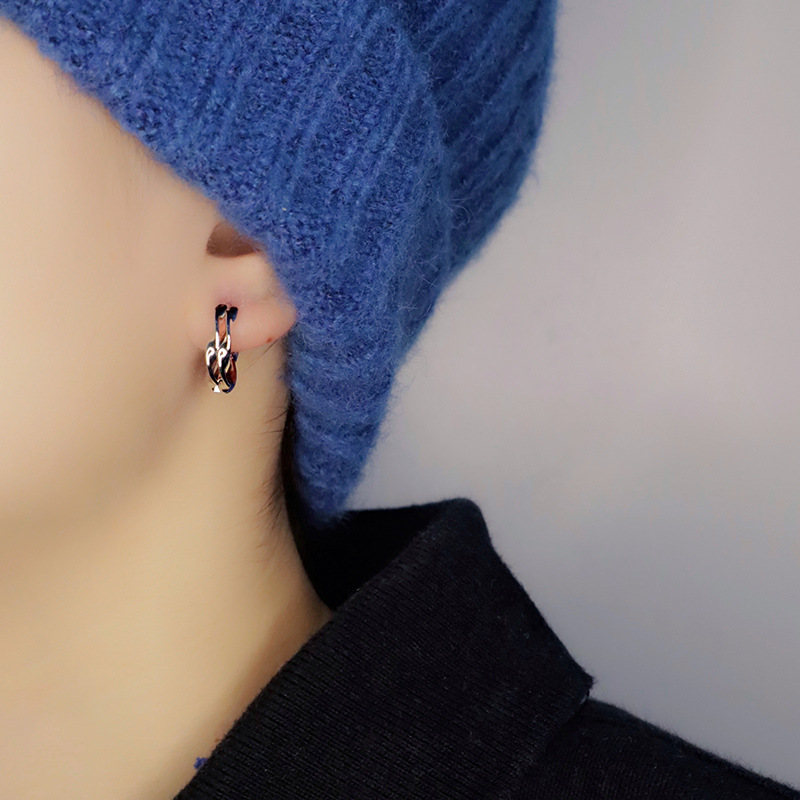 Men's Wave Stud Earrings Hip Hop Style