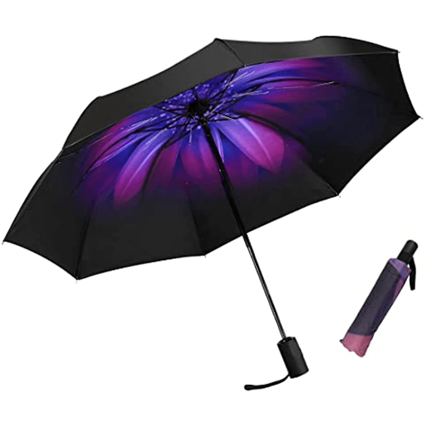 

Trendy Compact Travel Foldable Umbrella, Waterproof Uv Protection Lightweight Rain Gear For Men's & Women's Outdoor Activities