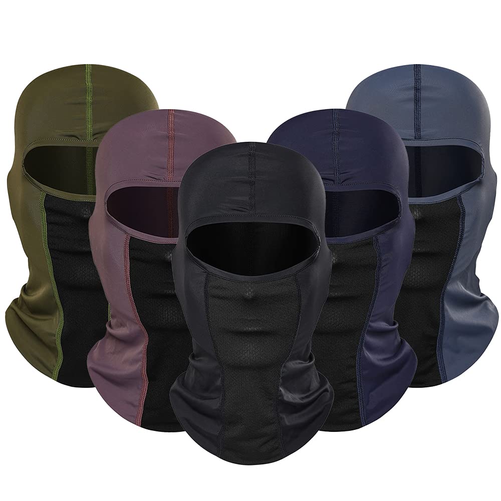 1pc Black Windproof UV Protection Balaclava Face Mask, Breathable Full Face  Cover Unisex Motorcycle Headwear, For Outdoor Cycling Skiing