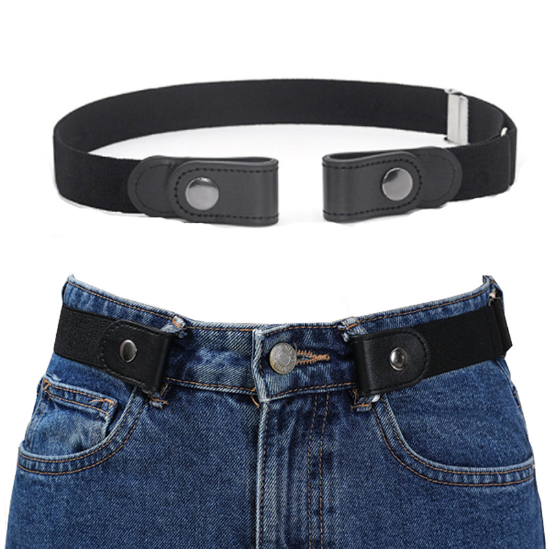 DeliaWinterfel Elastic No Buckle Stretch Belt, For Jeans Pants Navy2