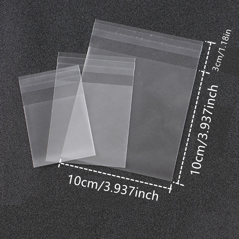 100pcs Of Pe Semi Transparent Frosted Self-adhesive White Gift Bag, Suitable For Weddings, Birthday Parties, And Small Accessory Packaging Bags
