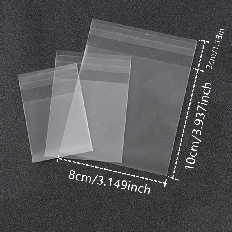 TEMU 100pièces de blanc semi-transparent auto-adhésif en PE, adapté aux , aux fêtes d'anniversaire et aux sacs d'emballage d'accessoires