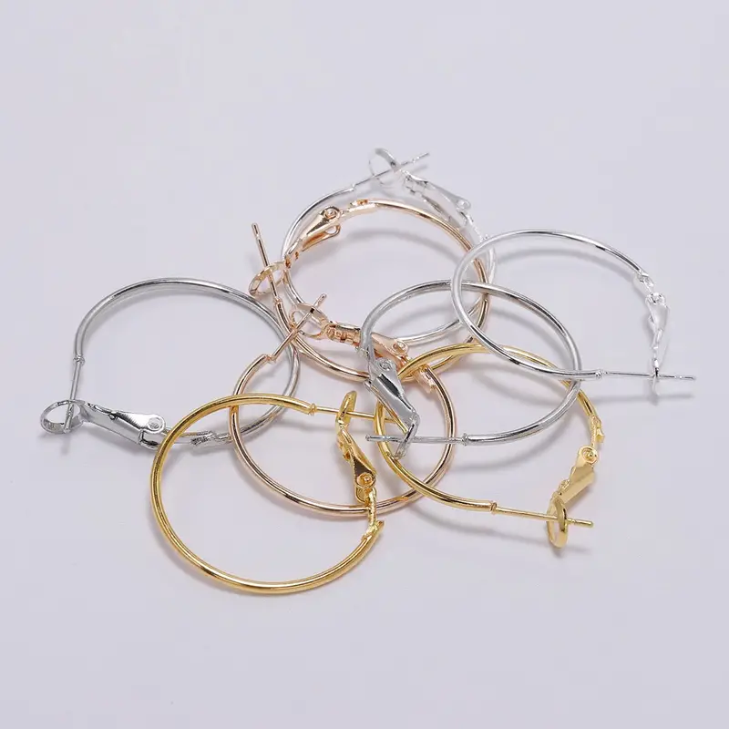 Lot Golden Round Big Hoop Earrings Accessories Exaggerated - Temu