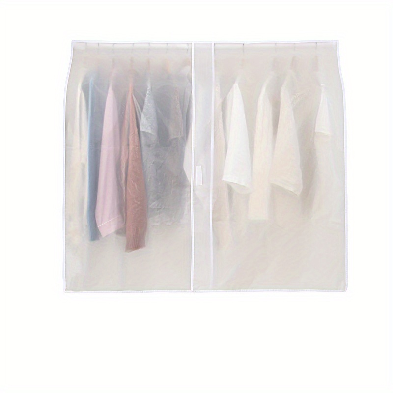 TEMU 1pc Household Clothing Dust-proof Cover Translucent Dust-proof Clothing Cover Wardrobe Storage Suit Hanging Bag Dust-proof Bag