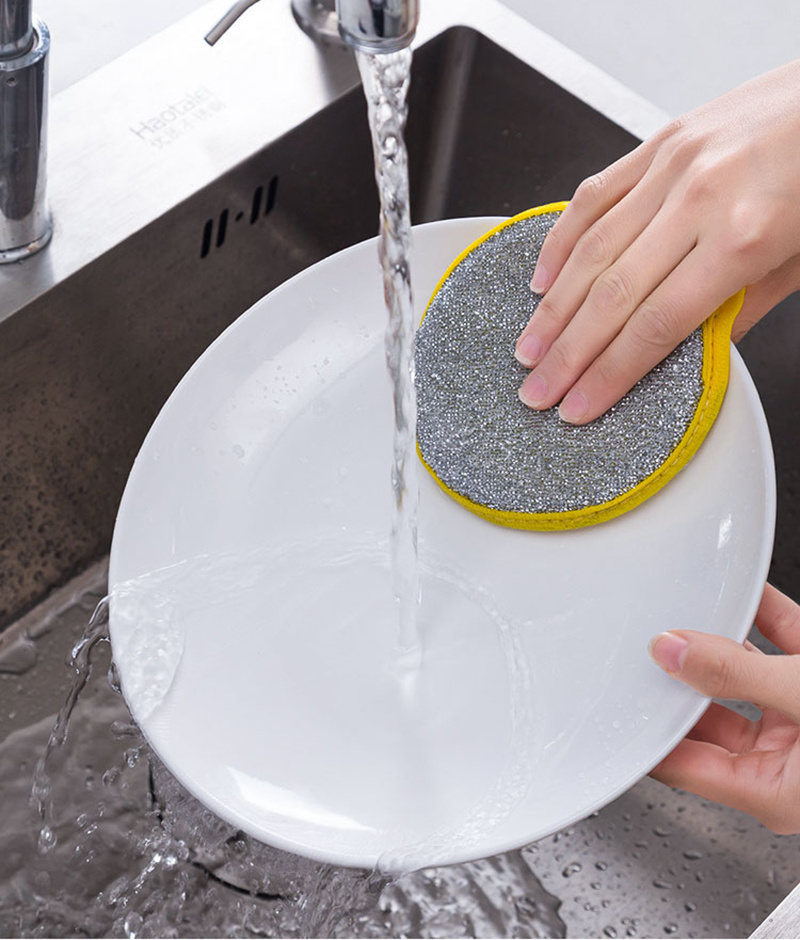 Double-sided Dishwashing Sponges, Stainless Steel Scrubbers Cleaning Ball,  Dishwashing Sponges, For Multifunctional Kitchen Cleaning Tool - Temu Japan