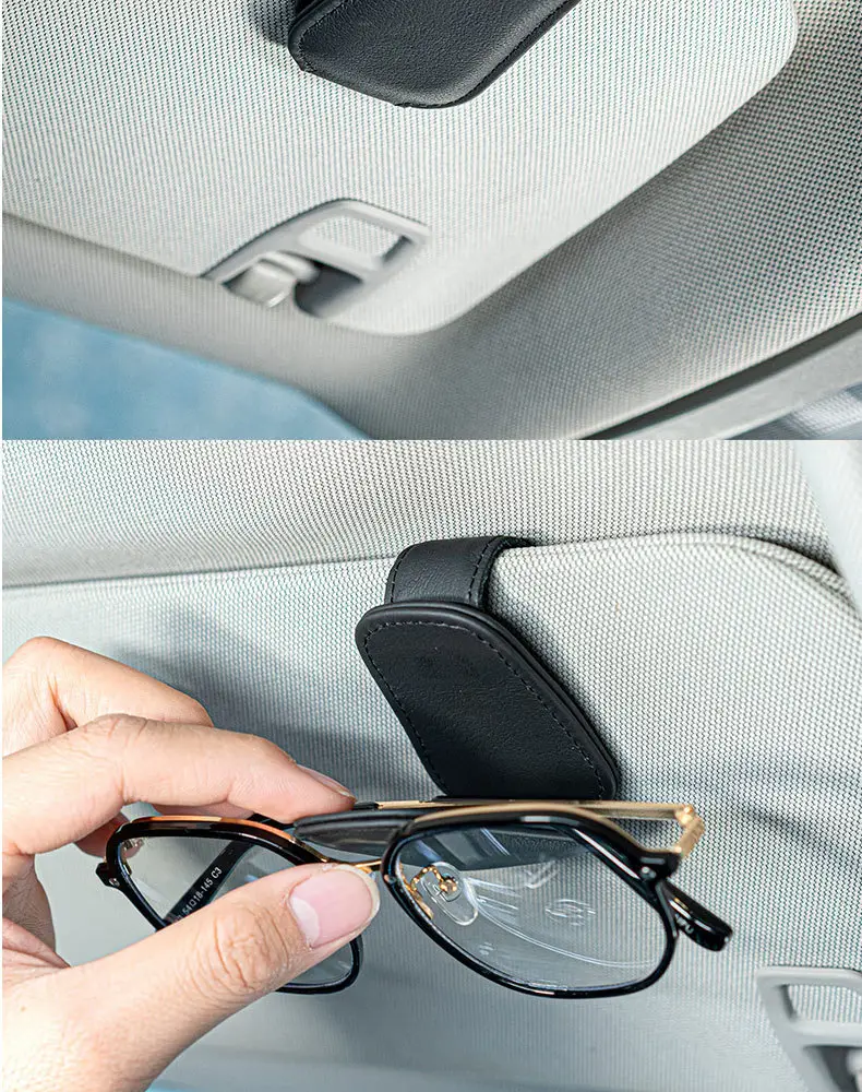 Sonnenbrillenhalter Für Auto-Sonnenblende, Magnetischer PU-Brillen