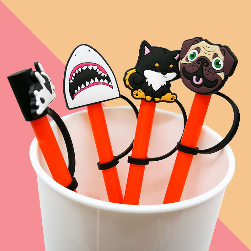 Straw Covers , Cut Cartoon Style, Compatible With Tumbler, Cute Silicone  Straw Covers, Straw Protectors, Cup Shape Soft Silicone Straw Lids For  Straws, Accessories - Temu