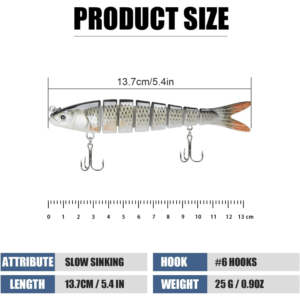 Animated Fishing Lures for Bass Perch Saltwater Multi Jointed Swimbait  Fishing Gear Hard Baits Freshwater Trout Crappie Lifelike Slow Sinking  Bionic Swimming Lure Kit : : Sporting Goods