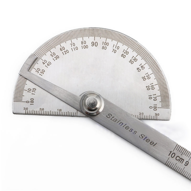 180 Degree Protractor Angle Finder Arm Rotary Measuring Ruler Stainless  Steel