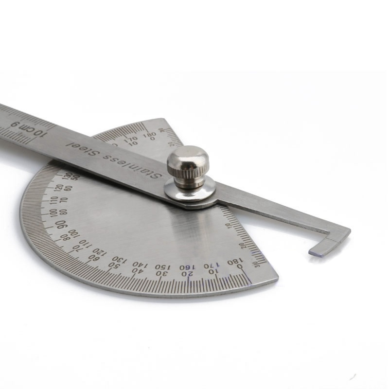 180 Degree Protractor Angle Finder Arm Rotary Measuring Ruler Stainless  Steel