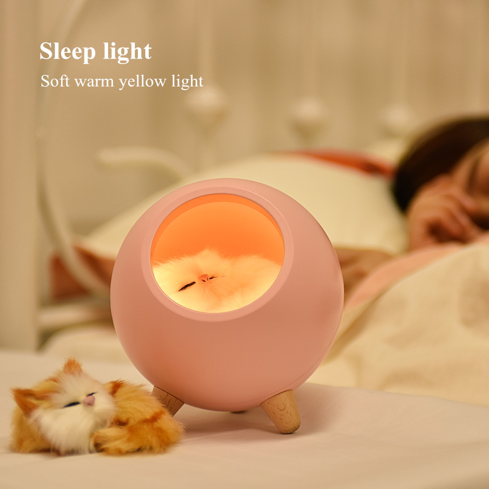 desk table lamp touch sensor dimmable cat house led night light usb rechargeable bedroom bedside lamp for children baby gift details 5