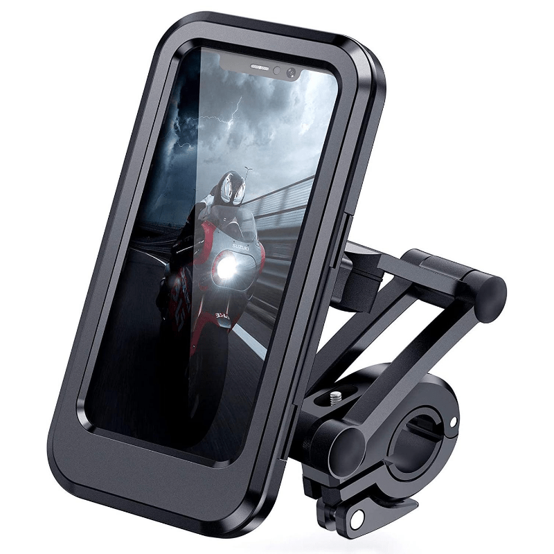  B-Land Soporte de teléfono celular impermeable para  motocicleta, manillar de bicicleta, soporte universal ajustable de 360°  para teléfono de motocicleta, soporte de teléfono de bicicleta con pantalla  táctil de TPU 