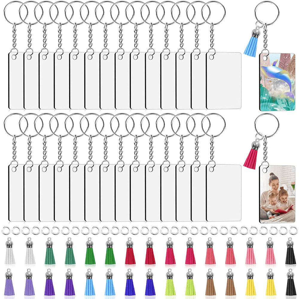 120pcs/box Leather Keychain Tassels Bulk for DIY Crafts Keychains