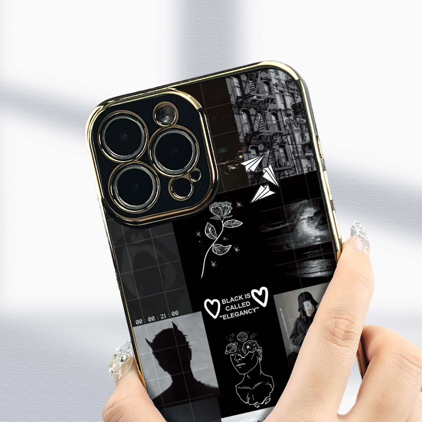 Fashionável Capa De Celular Para Iphone Com Impressão De Quebra-cabeça,  Suave E Macia Em Tpu Banhado A Ouro - Telemóveis E Acessórios - Temu  Portugal