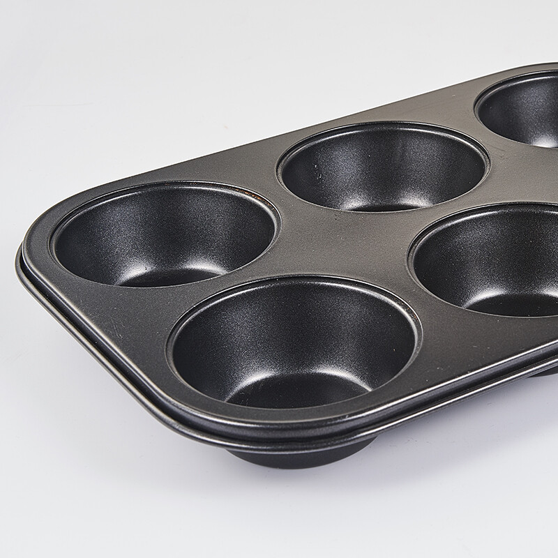 Muffin Pan, Titanium Steel Non Stick Cupcake Pan, 6 Cavity Pudding