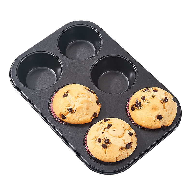 Muffin Pan, Titanium Steel Non Stick Cupcake Pan, 6 Cavity Pudding
