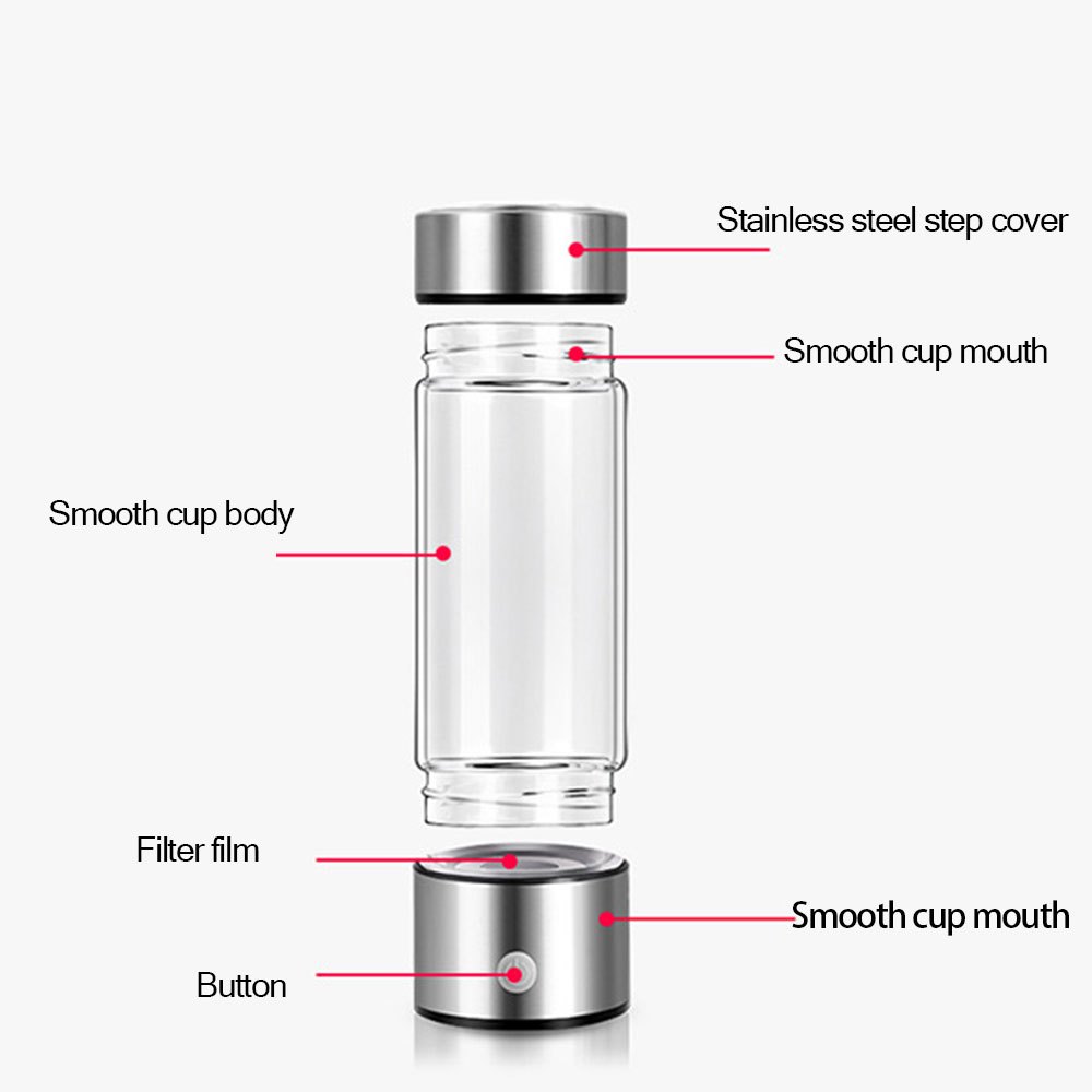 Hydrogen Water Generator Alkaline Maker USB Rechargeable Water Ionizer  Bottle Super Antioxidant ORP Hydrogen-Rich Water Cup