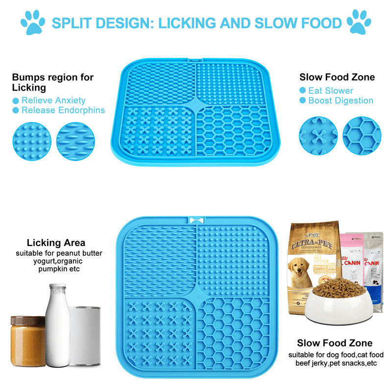 Pet Feeding And Bathing Distraction Pad Slow Feeder Mat With - Temu