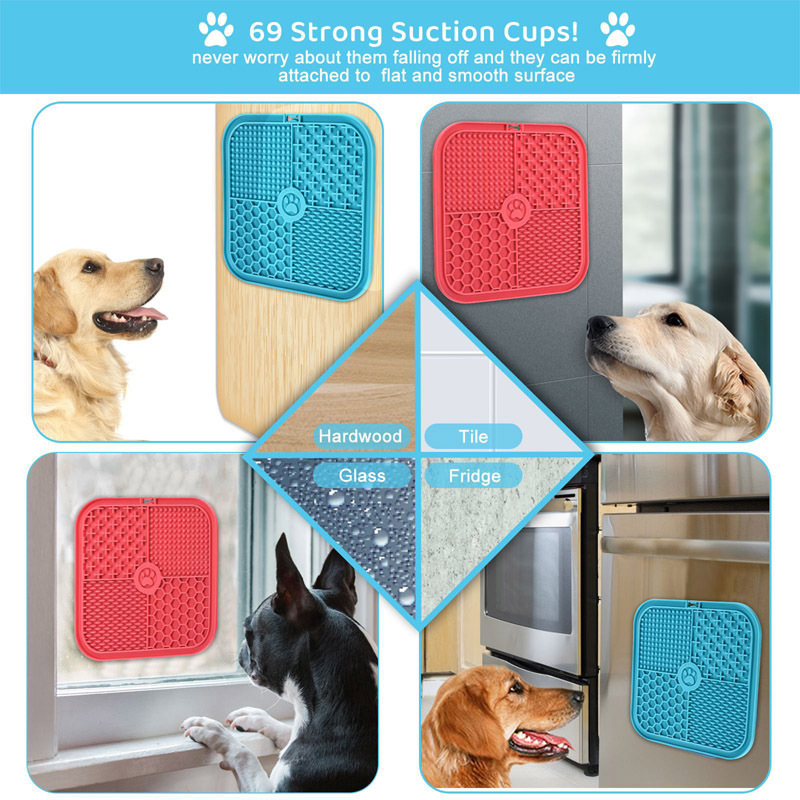 Dog Licking Mat with Suction Cups BPA-Free Food Grade Silicone Mat