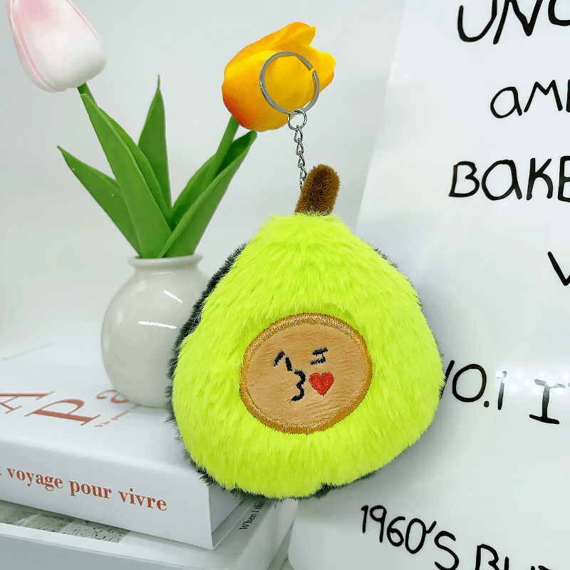 Avocado Keychain Mini Plush Stuffed Doll Schoolbag Car Cute Fruit